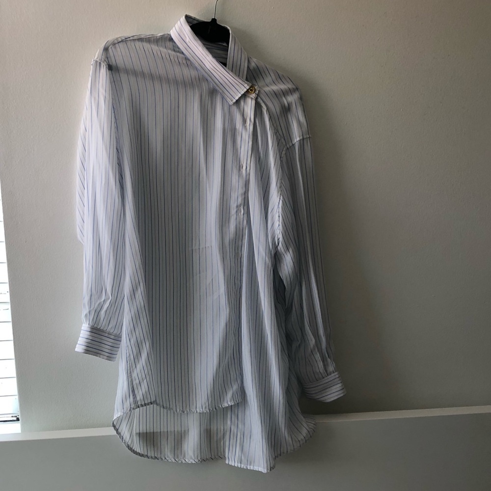 balenciaga white baby blue pulled shirt - Picture 7 of 10